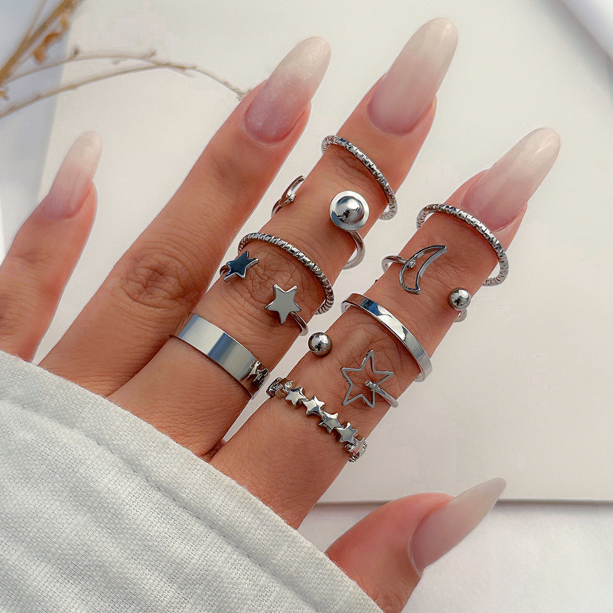 Wholesale Alloy Xingyue Diamond Open Joint Ring Set